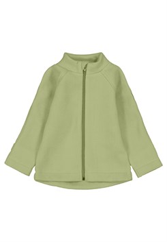 Mikk-Line cotton fleece baby jacket - Dried Herb